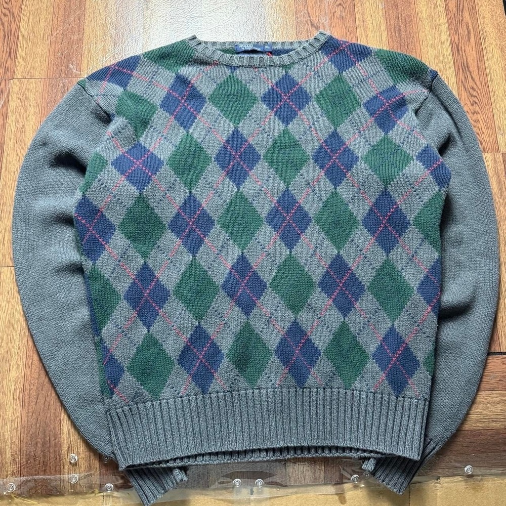 Polo Ralph Lauren Women's Vtg 90's Diamond Knit Sweater Fits Large